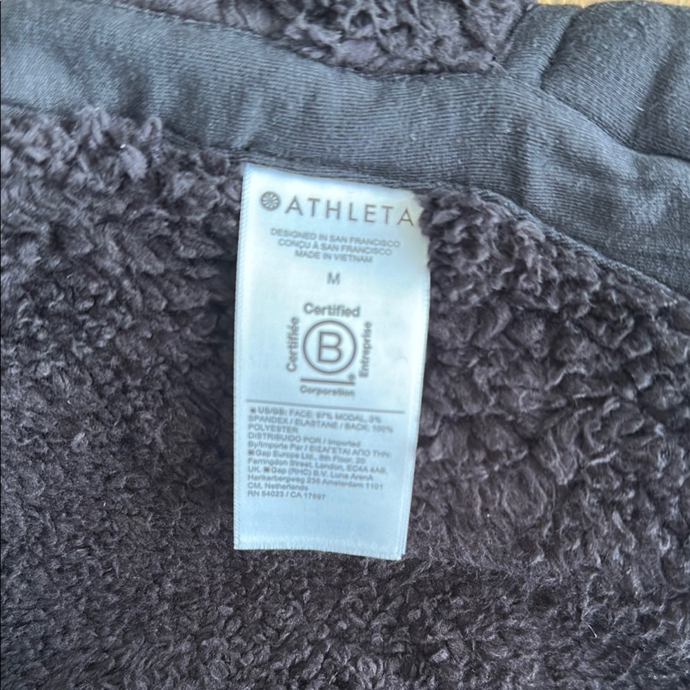 Athleta Black Jacket with Faux Fur Collar | Size Medium - Picture 6 of 7